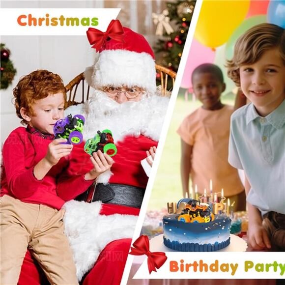 Truck for Boys 3 4 5 6 7 Year Old,4 Pack Push and Go Friction Powered Car Toys - Picture 5 of 7